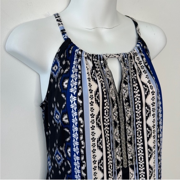 INC INTERNATIONAL CONCEPTS Blue Black White
Boho Halter Shift Dress Size Small - Picture 2 of 7